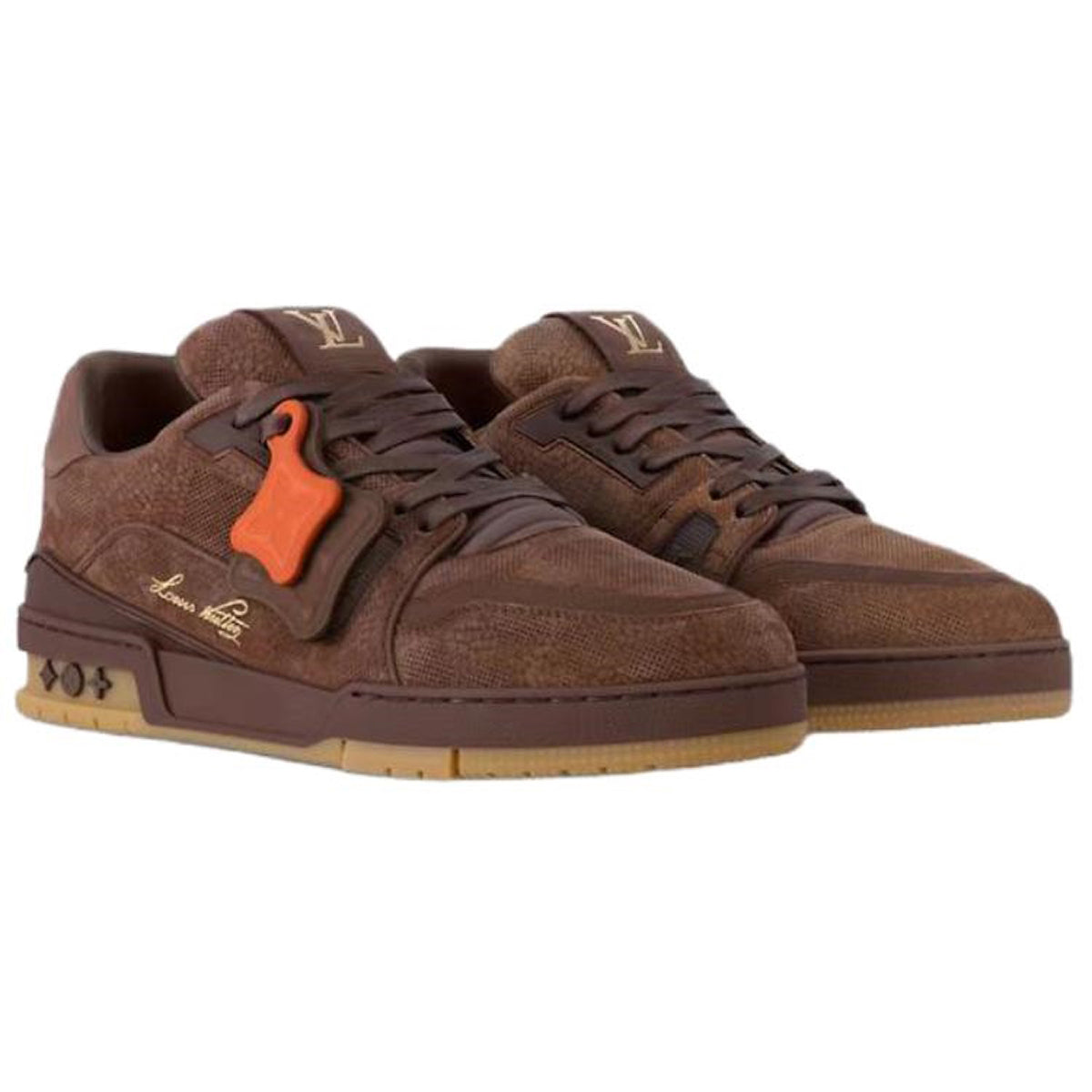Louis Vuitton Trainer Unisex Damier Leather Sneakers, Brown