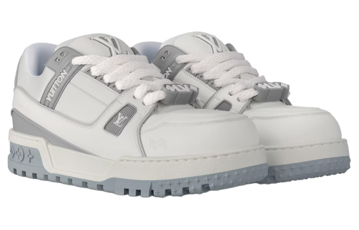 LOUIS VUITTON Trainer Maxi Unisex Grey & White Low-Top Sneakers