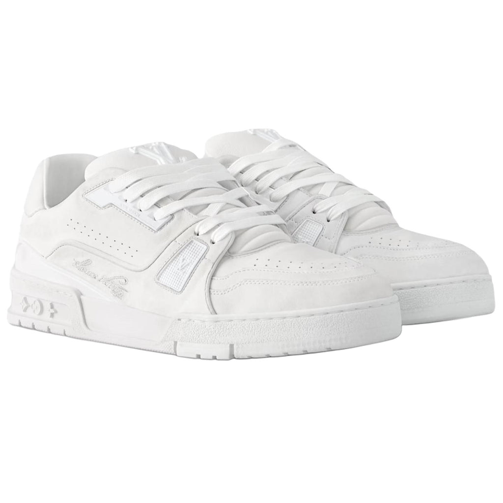 Louis Vuitton Trainer Unisex Low-Top Leather Sneakers, White