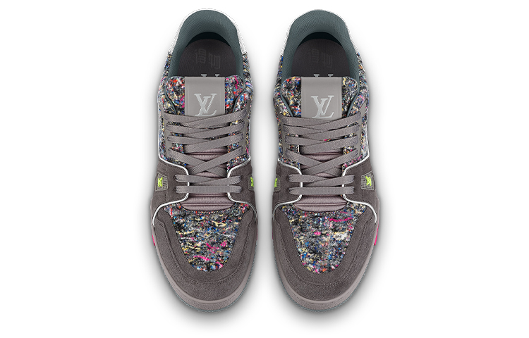 LOUIS VUITTON Trainer Men's Dark Grey Suede & Felt Sneakers