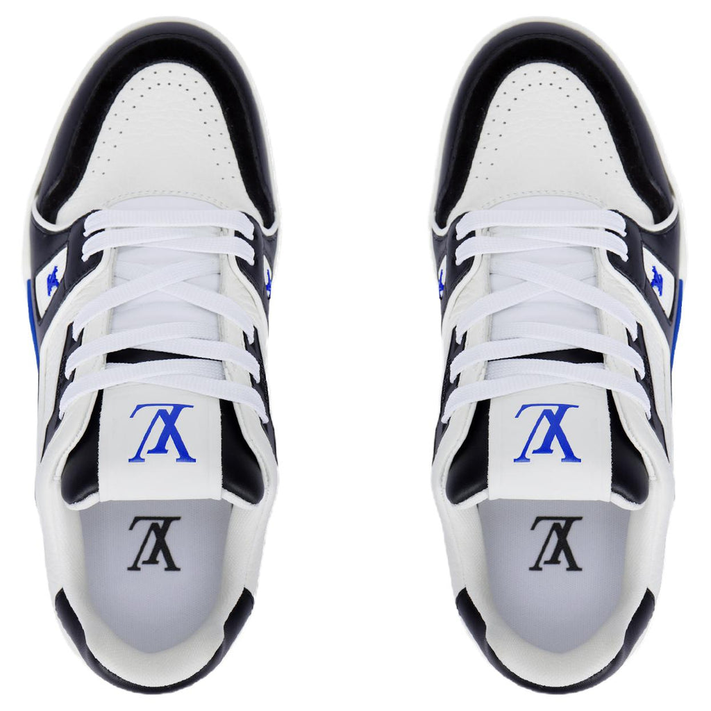 LOUIS VUITTON Trainer Women's Black & White Sneakers with Blue Sole