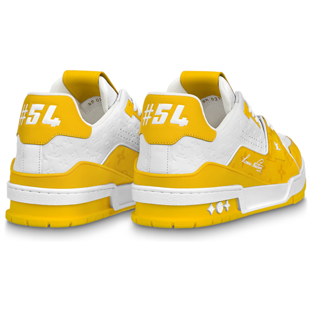 Louis Vuitton Trainer Unisex Low-Top Sneakers, White & Yellow