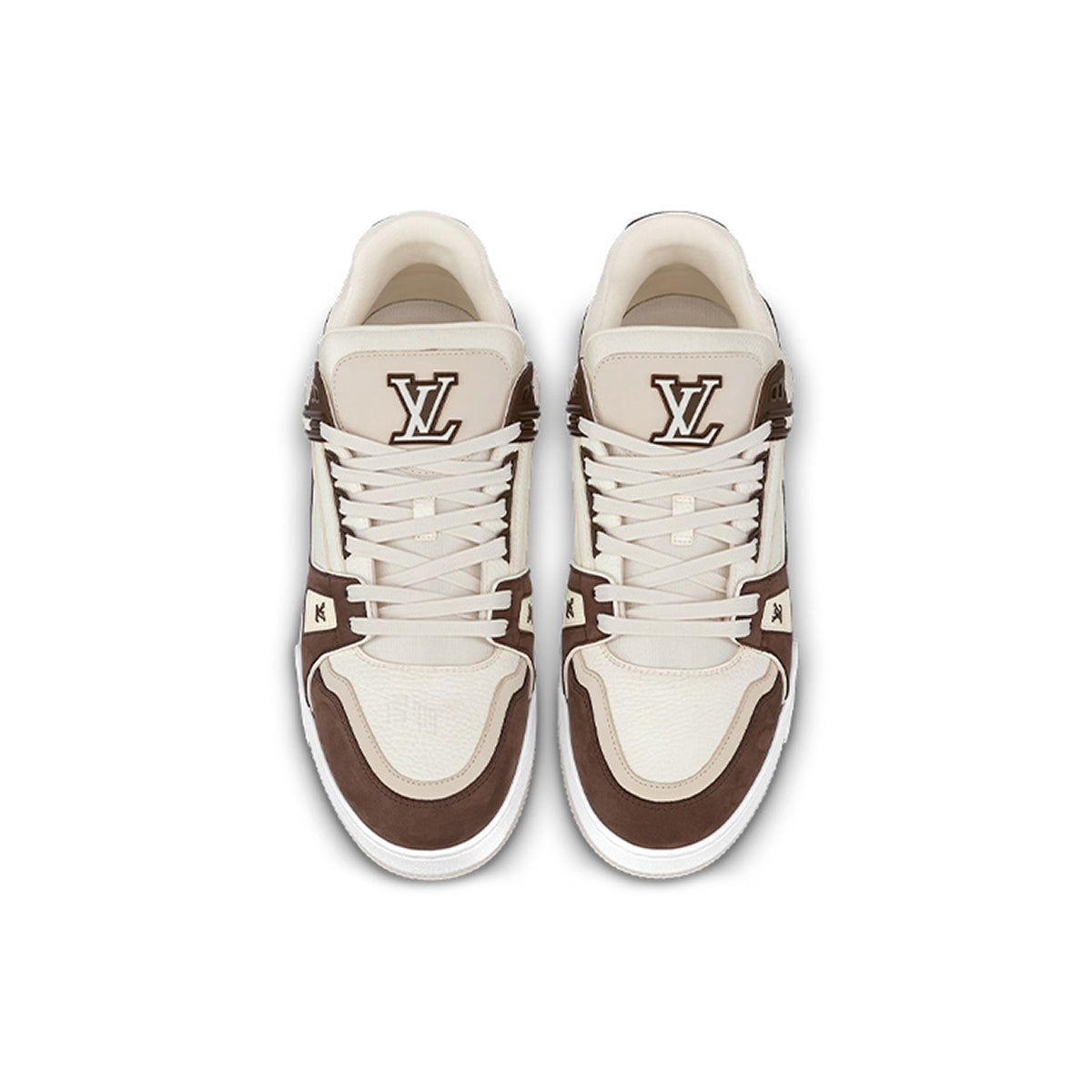 LV Trainer Unisex Low-Top Sneakers, Mocha & Cream