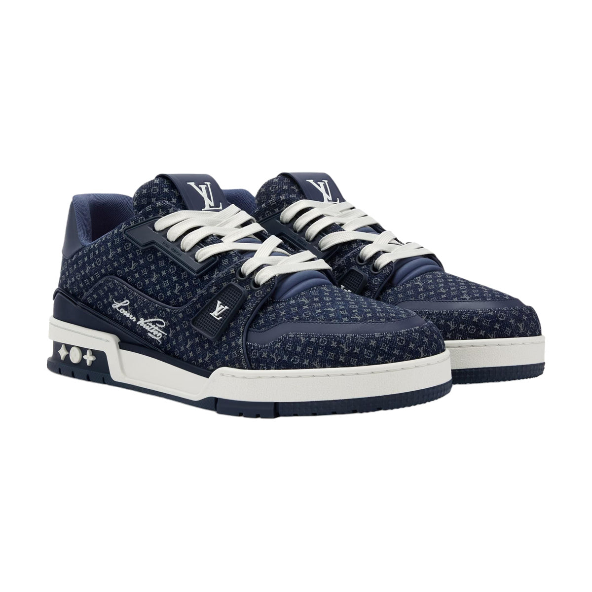 LOUIS VUITTON Trainer Men's Navy Monogram Sneakers