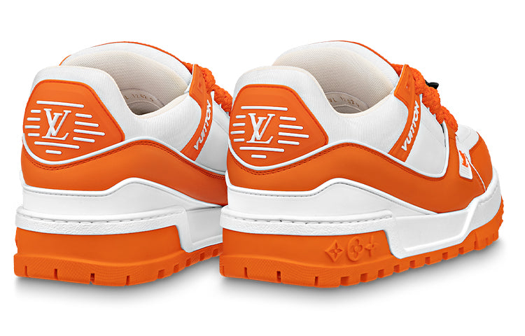 LOUIS VUITTON Trainer Maxi Men's Orange & White Low-Top Sneakers