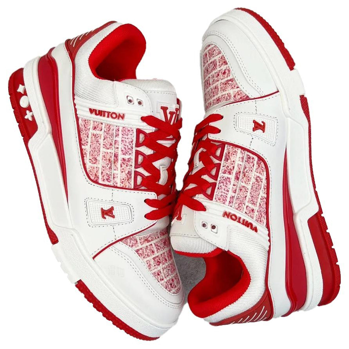 LOUIS VUITTON x Lady Pink Trainer Men's White & Red Sneakers
