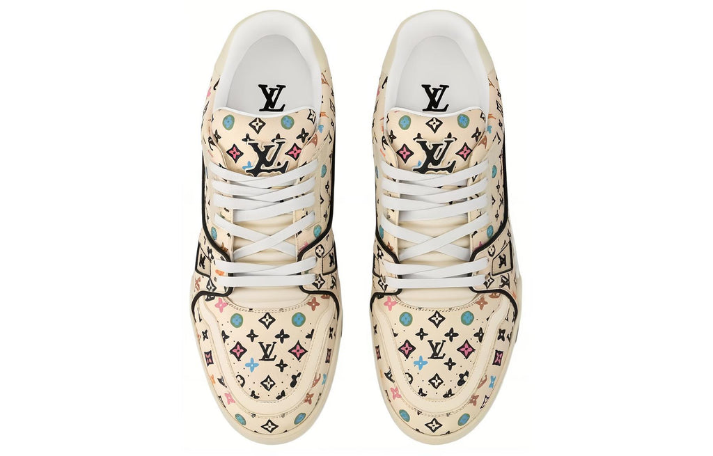 LOUIS VUITTON Trainer Tyler Unisex Cream Multicolor Monogram Sneakers