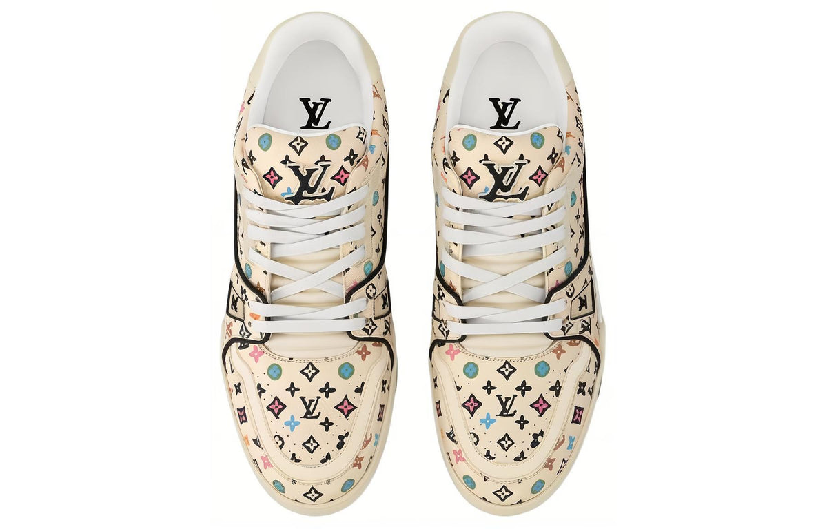LOUIS VUITTON Trainer Tyler Unisex Cream Multicolor Monogram Sneakers
