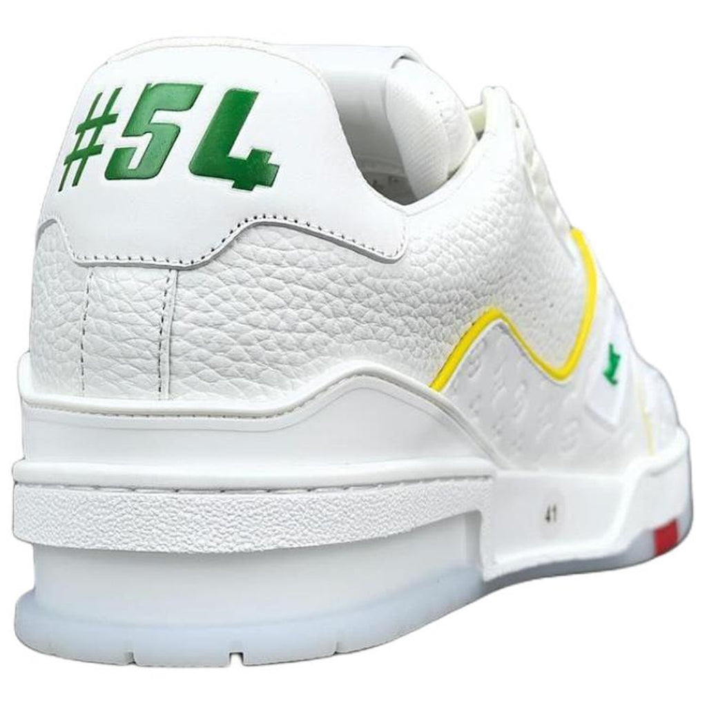 Louis Vuitton Trainer Unisex White & Yellow Calfskin Sneakers, Shanghai Cruise Edition