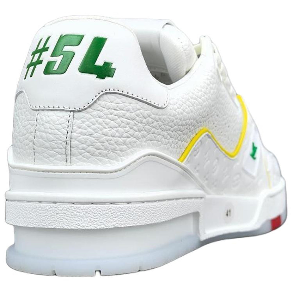 Louis Vuitton Trainer Unisex White & Yellow Calfskin Sneakers, Shanghai Cruise Edition