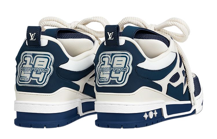 LOUIS VUITTON Skate Men's Navy & White Low-Top Sneakers