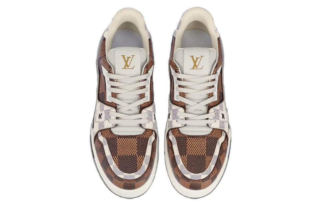 LOUIS VUITTON Trainer Unisex Brown & Cream Checkerboard Sneakers