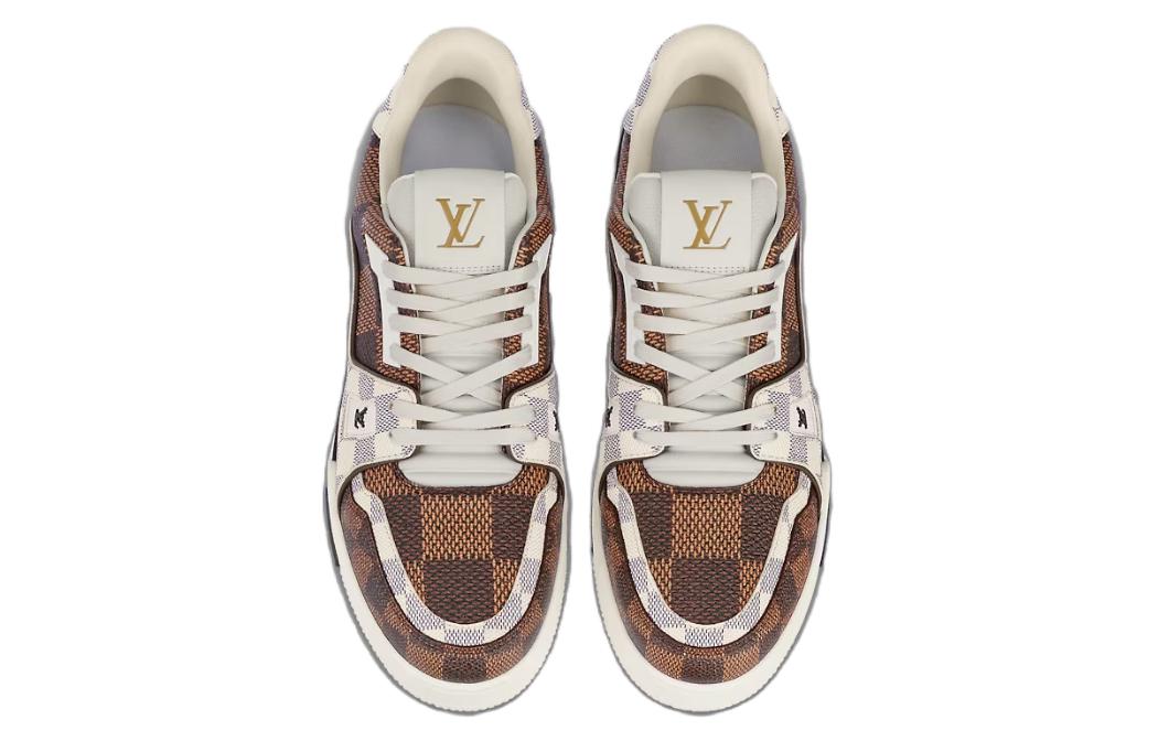 LOUIS VUITTON Trainer Unisex Brown & Cream Checkerboard Sneakers