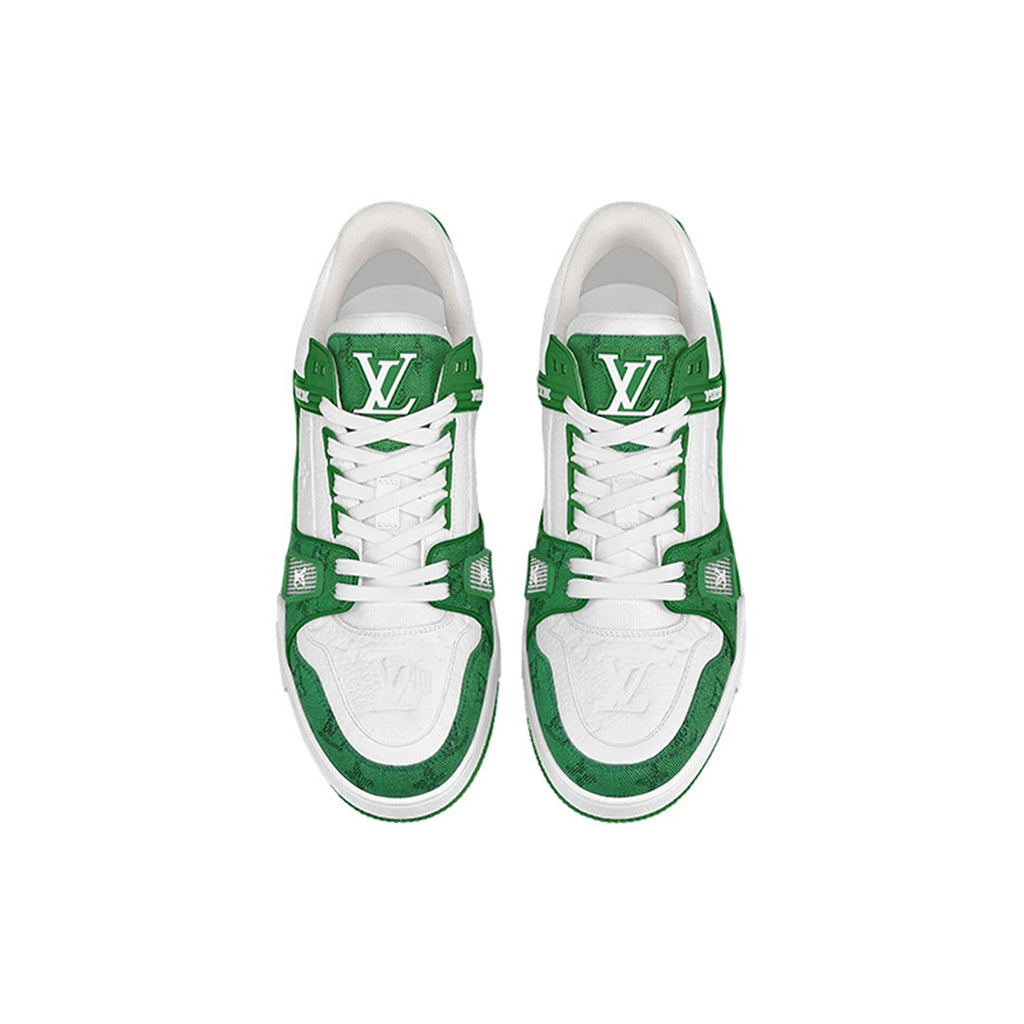Louis Vuitton Trainer Men's Low-Top Sneakers, Green & White
