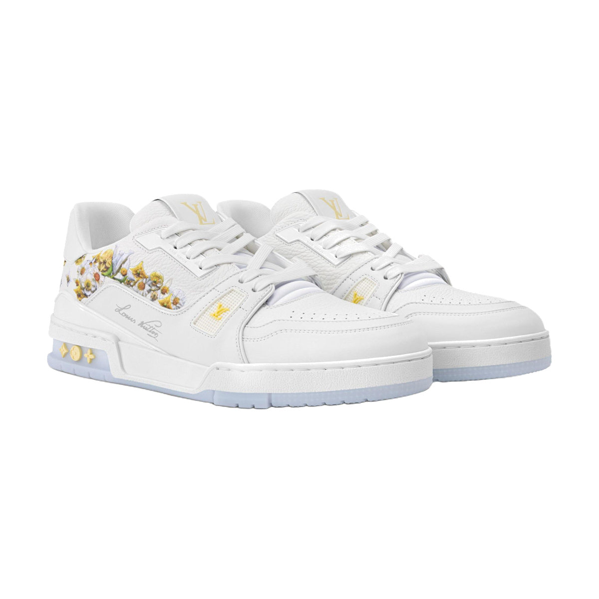 LOUIS VUITTON Trainer Men's White Floral Sneakers