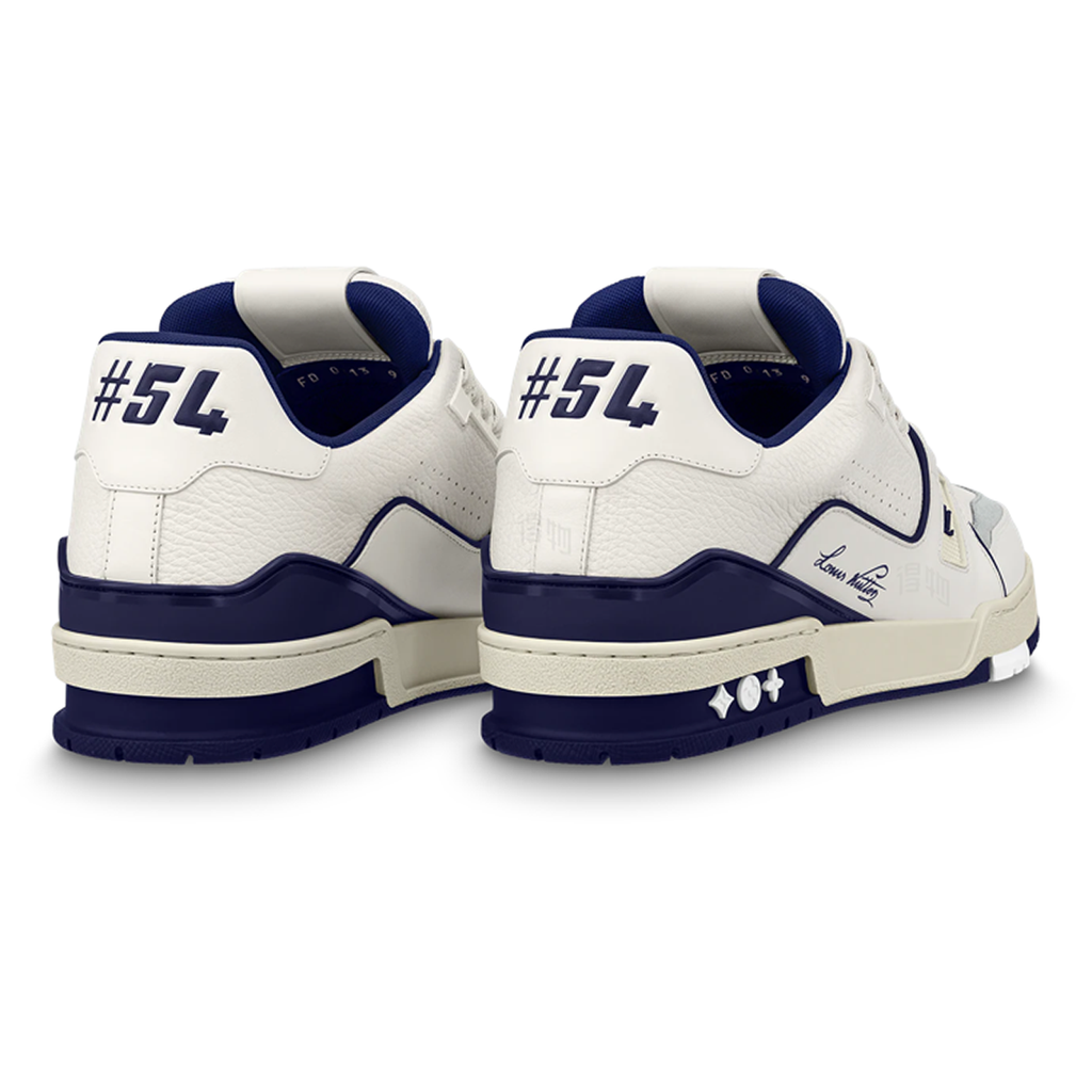Louis Vuitton Trainer Unisex Low-Top Sneakers, White & Navy