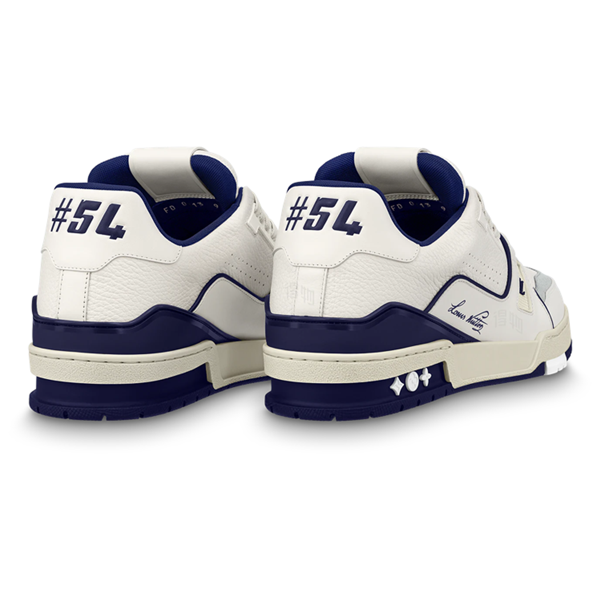 Louis Vuitton Trainer Unisex Low-Top Sneakers, White & Navy