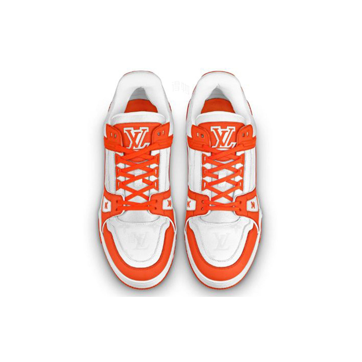 Louis Vuitton Trainer Men's Low-Top Sneakers, Orange & White Calfskin