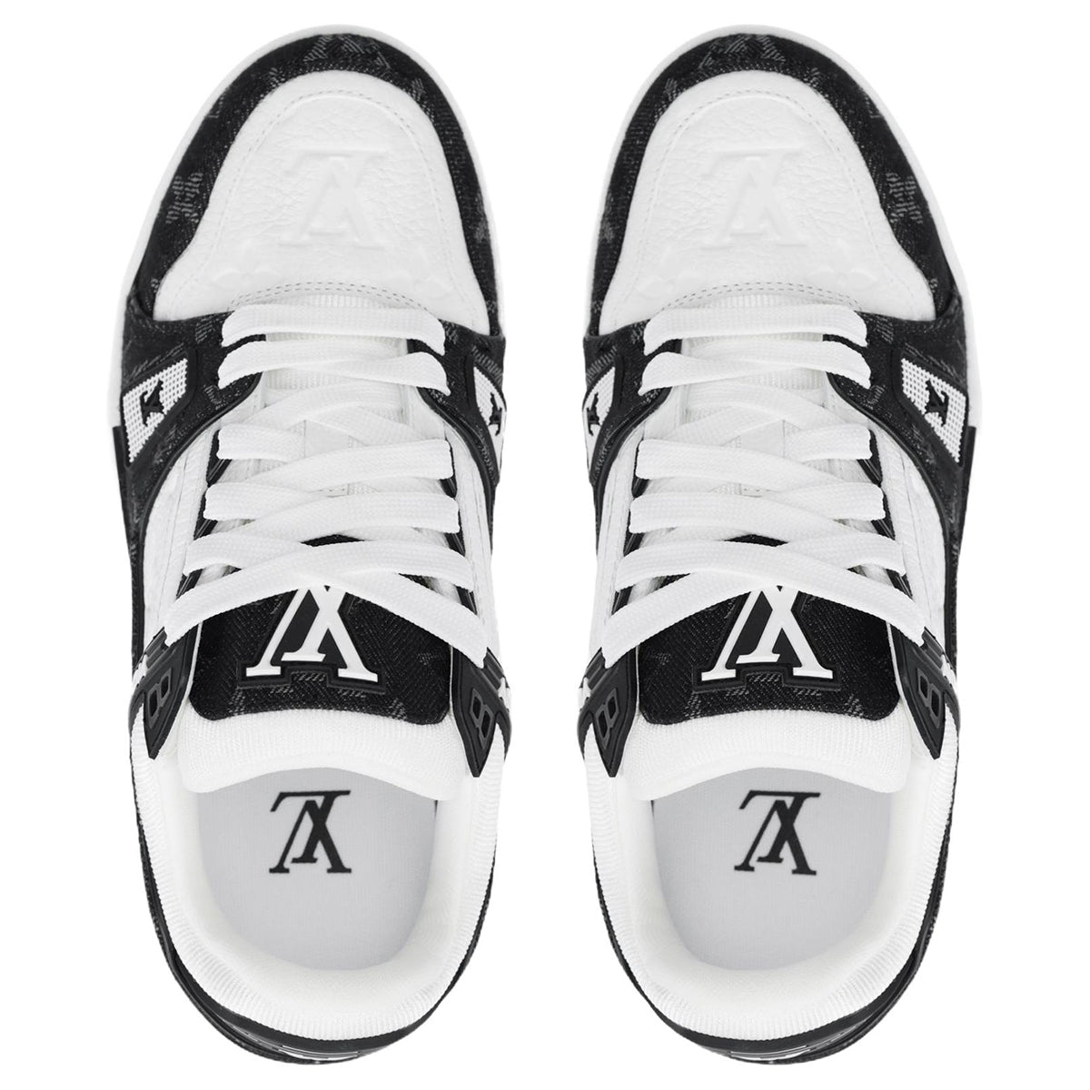 Louis Vuitton Trainer Men's Low-Top Sneakers, Black & White Monogram