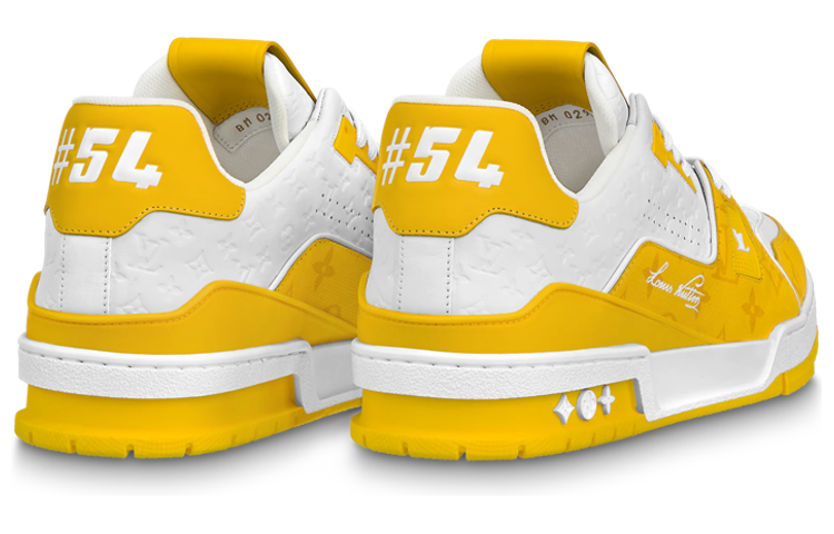 LOUIS VUITTON Trainer Unisex Yellow & White Low-Top Sneakers