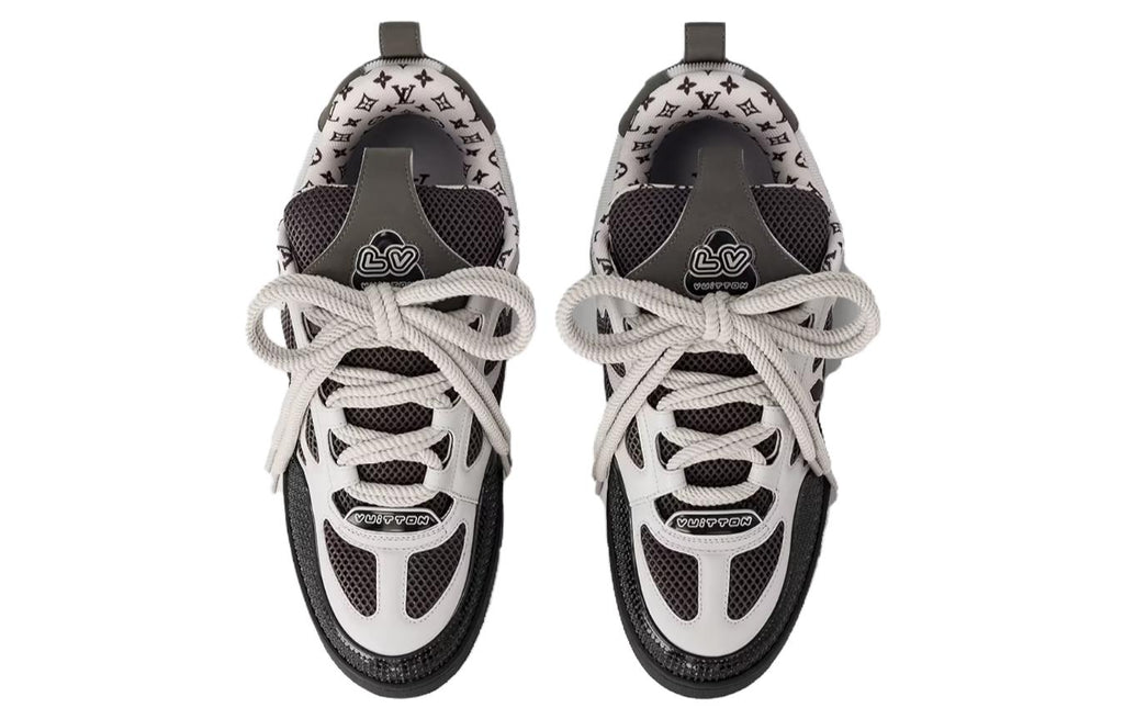 LOUIS VUITTON Skate Unisex Grey, Black & White Low-Top Sneakers