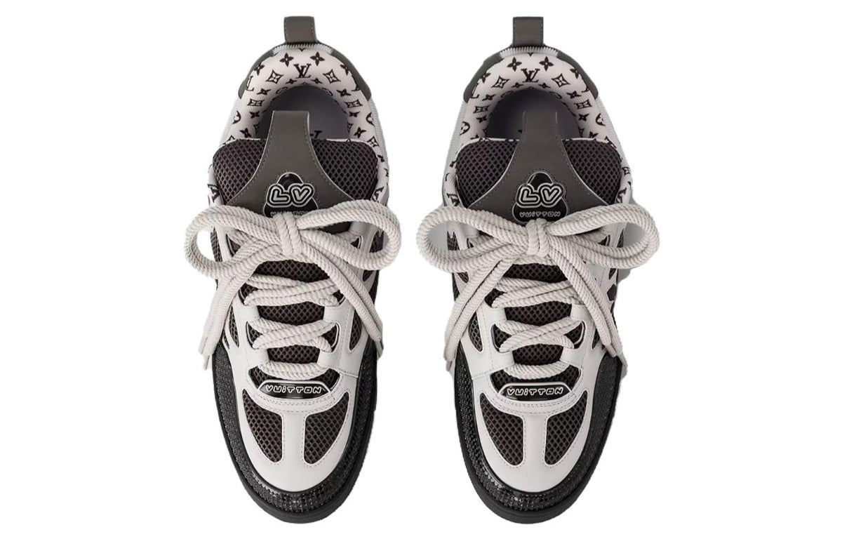 LOUIS VUITTON Skate Unisex Grey, Black & White Low-Top Sneakers