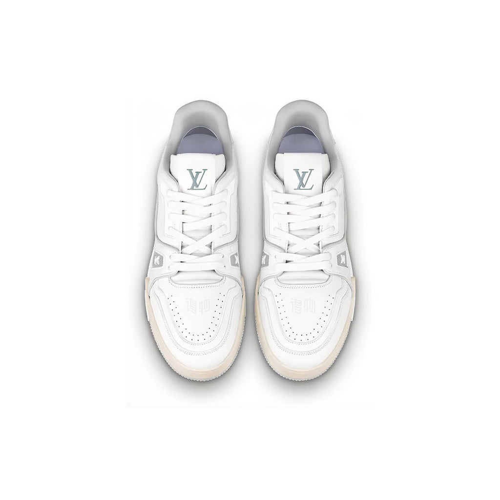 LV Trainer Unisex Low-Top Sneakers, White Leather