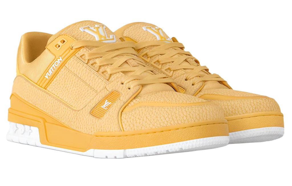 LOUIS VUITTON Trainer Unisex Yellow Leather Low-Top Sneakers