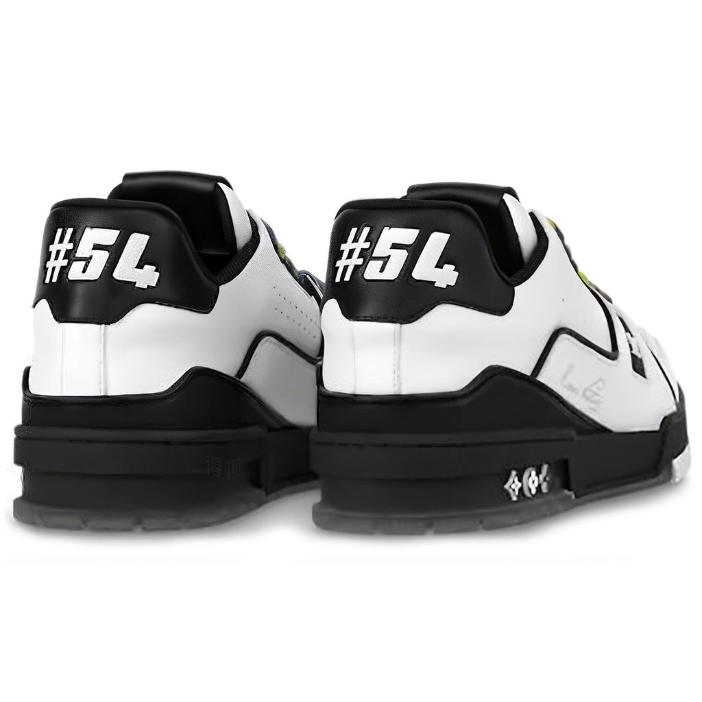 Louis Vuitton Trainer Men's Low-Top Sneakers, White & Black Leather
