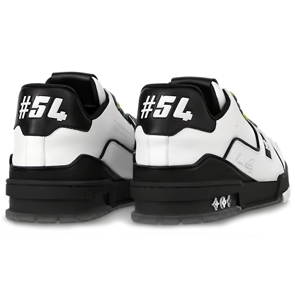 Louis Vuitton Trainer Men's Low-Top Sneakers, White & Black Leather