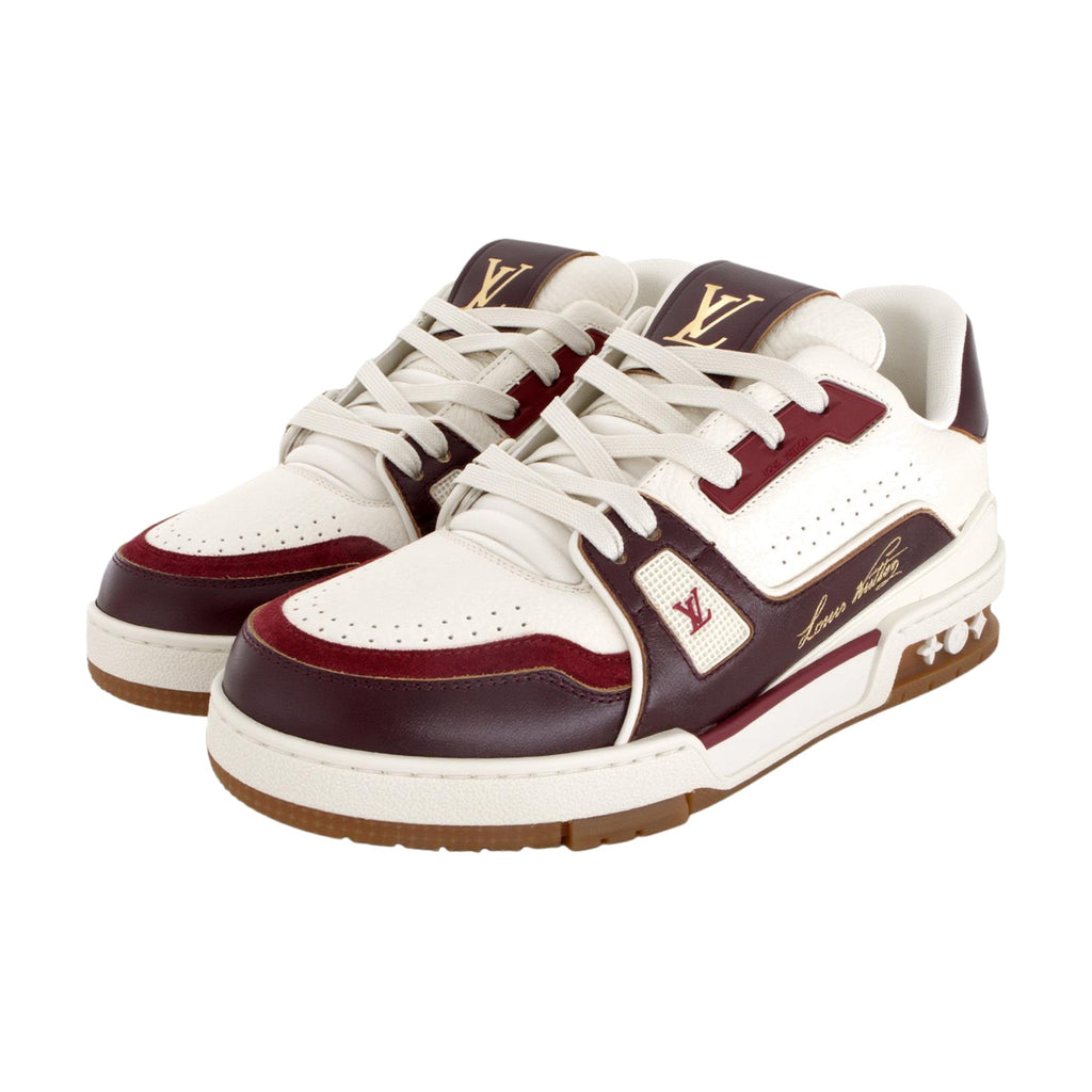 LOUIS VUITTON Trainer Men's Burgundy & Cream Sneakers