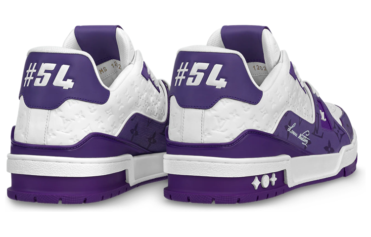 LOUIS VUITTON Trainer Unisex Purple & White Monogram Sneakers