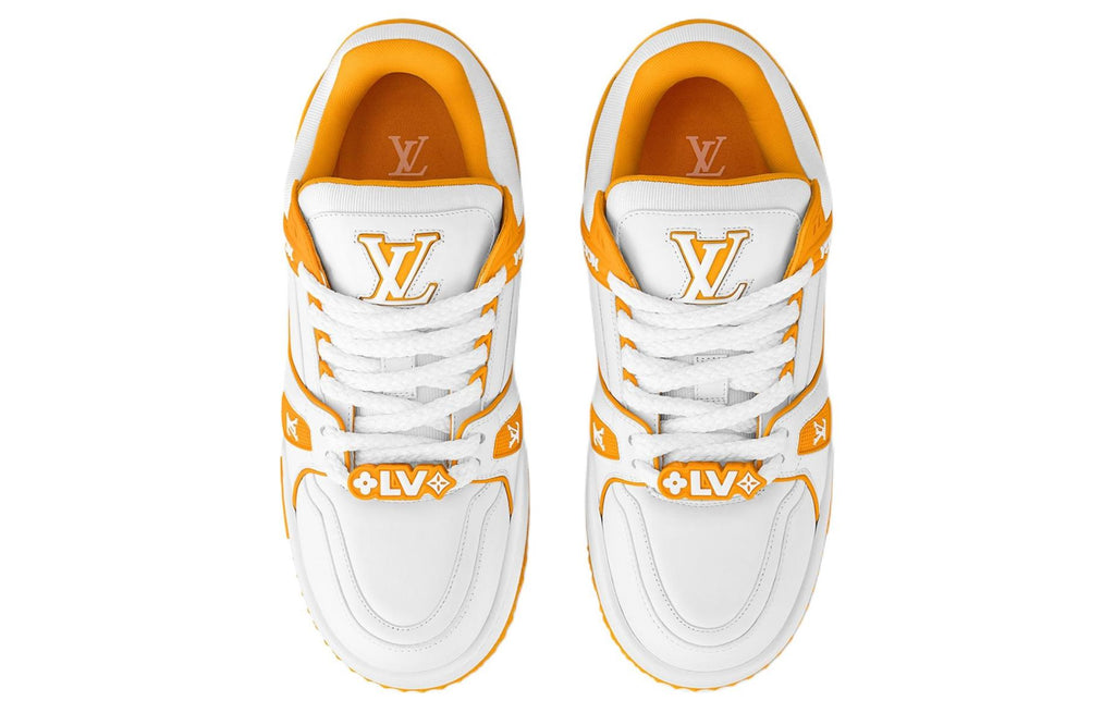 LOUIS VUITTON Trainer Maxi Unisex White & Yellow Low-Top Sneakers