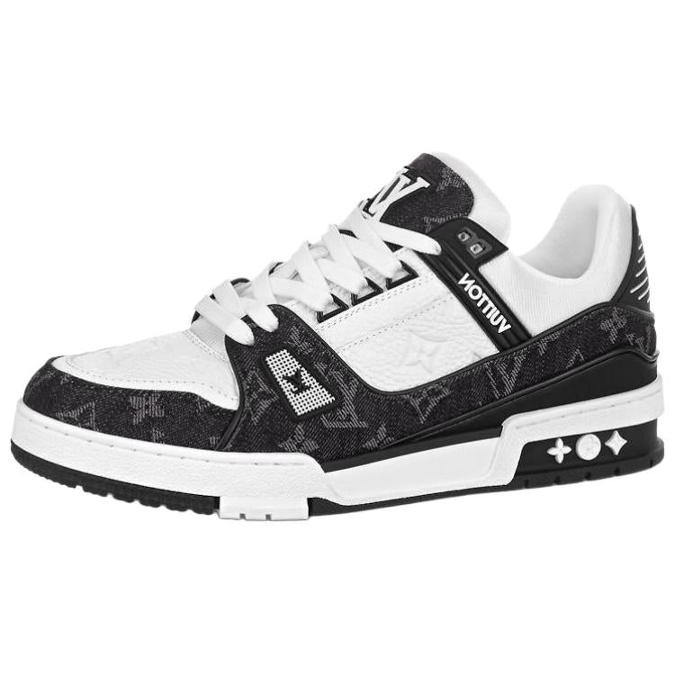 Louis Vuitton Trainer Low-Top Sneakers, Black & White