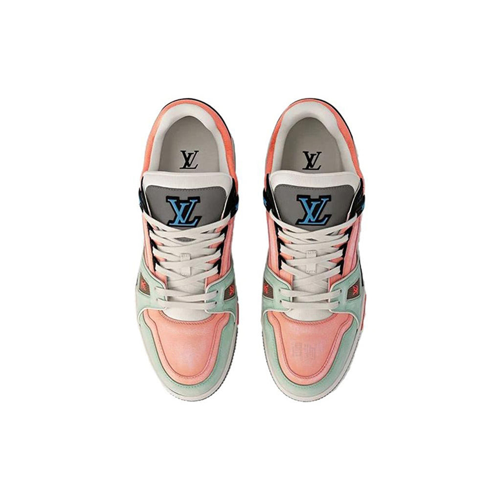Louis Vuitton Trainer Unisex Low-Top Sneakers, Pink, Mint Green & Black