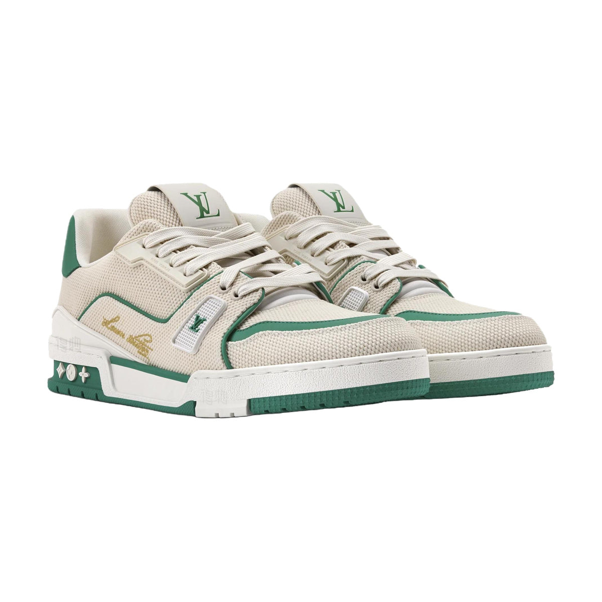 LOUIS VUITTON Trainer Men's Sneakers – Cream & Green