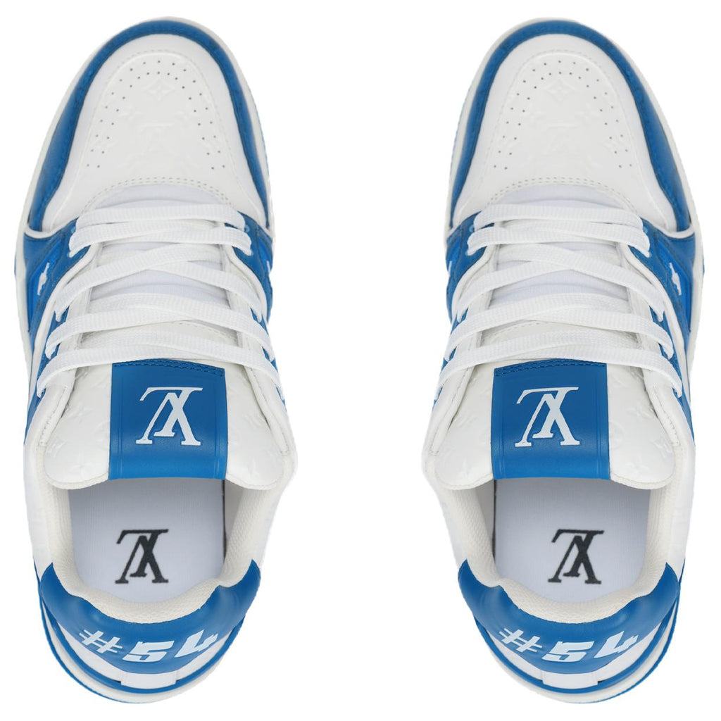LOUIS VUITTON Trainer Unisex Blue & White Low-Top Sneakers