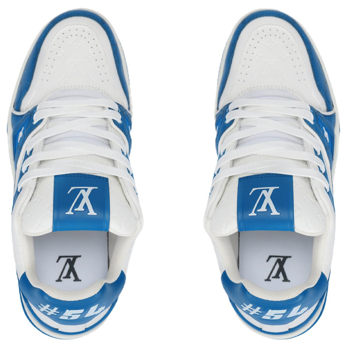 LOUIS VUITTON Trainer Unisex Blue & White Low-Top Sneakers