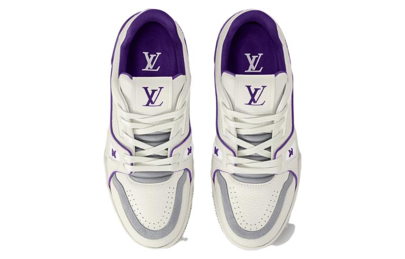 LOUIS VUITTON Trainer Women's White & Purple Low-Top Sneakers