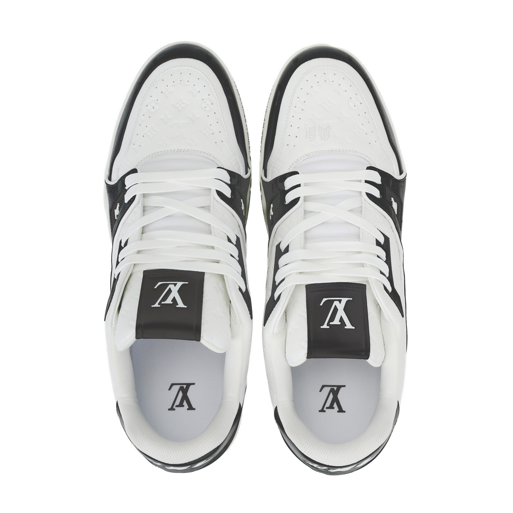 LOUIS VUITTON Trainer Unisex Black & White Monogram Sneakers