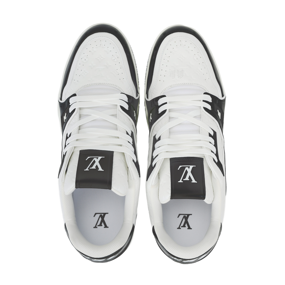 LOUIS VUITTON Trainer Unisex Black & White Monogram Sneakers