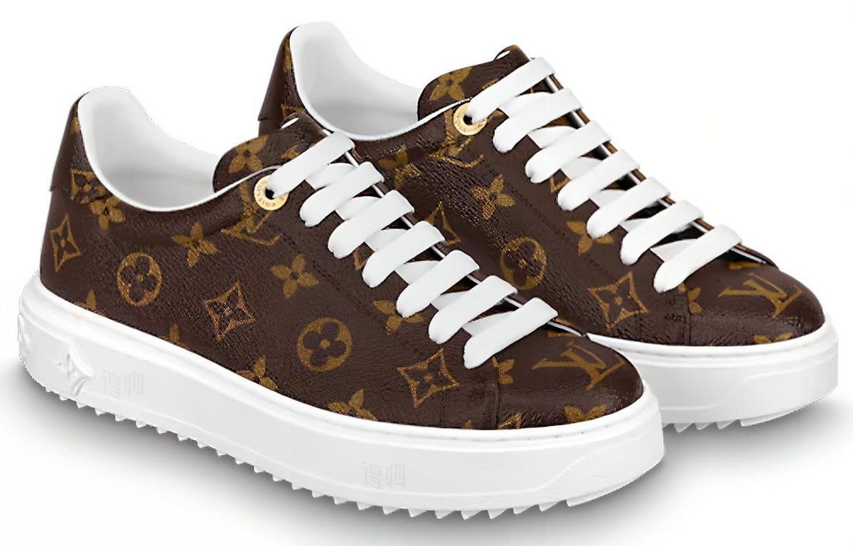 LOUIS VUITTON Time Out Women's Brown Monogram Platform Sneakers