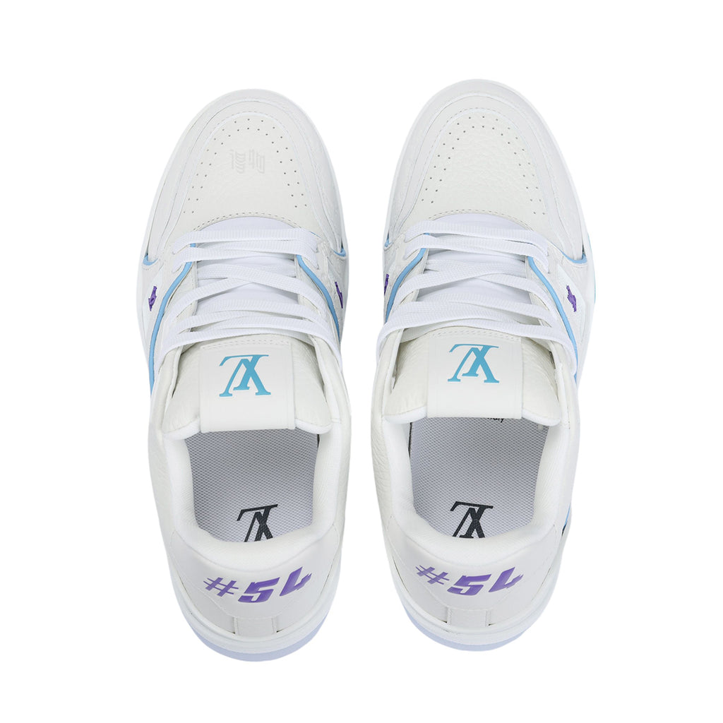 Louis Vuitton Trainer Unisex White, Blue & Purple Calfskin Sneakers, Shanghai Cruise Edition