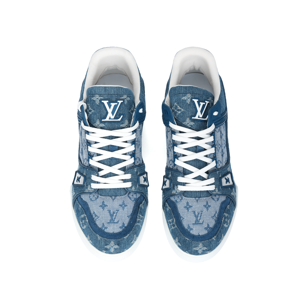 LOUIS VUITTON Trainer Men's Blue Monogram Denim Sneakers