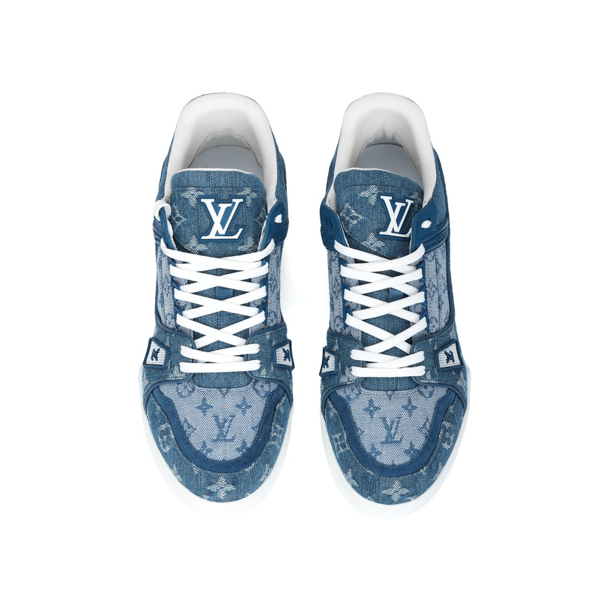 LOUIS VUITTON Trainer Men's Blue Monogram Denim Sneakers