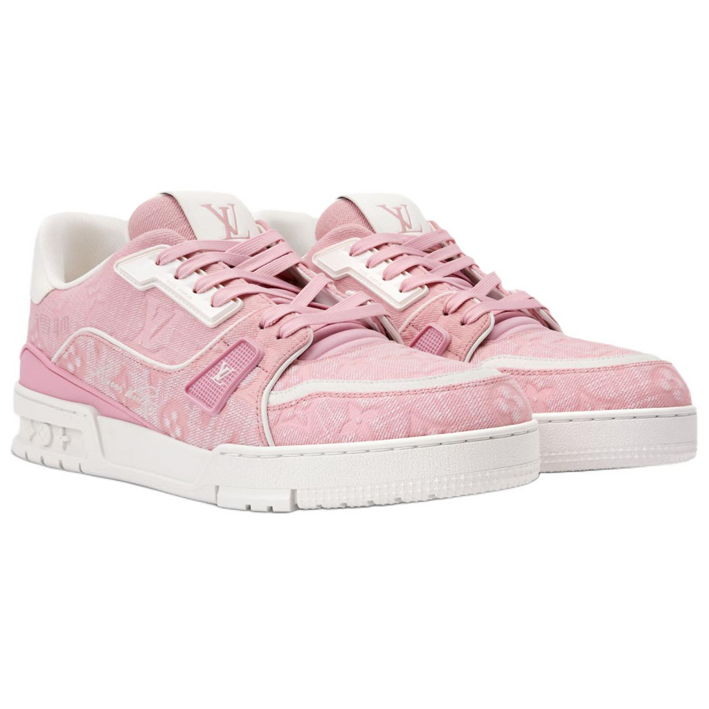 LOUIS VUITTON Trainer Men's Pink & White Monogram Sneakers