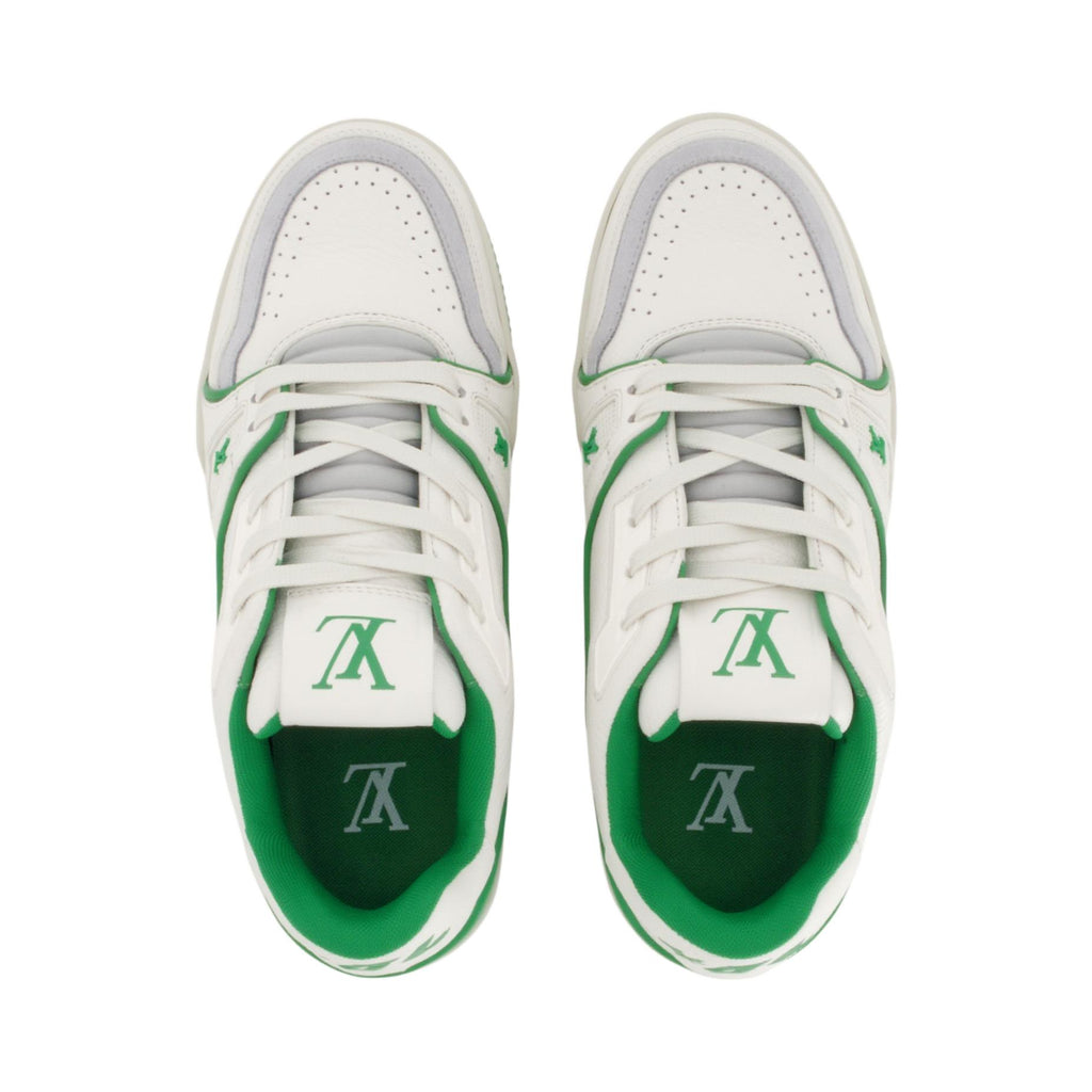 LOUIS VUITTON Trainer 54 Unisex White & Green Low-Top Sneakers