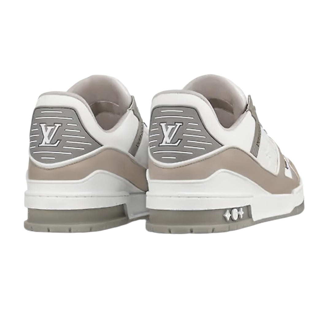LV Trainer Men's Low-Top Sneakers, Grey & White