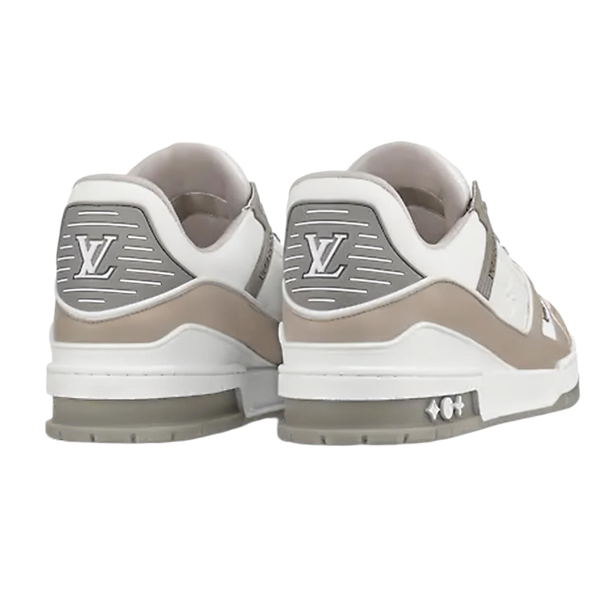 LV Trainer Men's Low-Top Sneakers, Grey & White