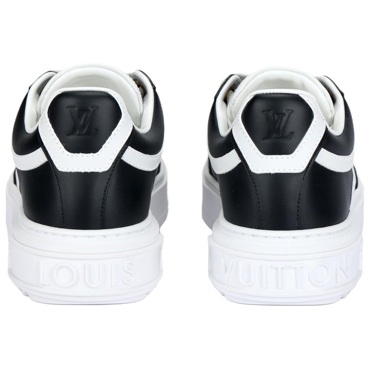 LOUIS VUITTON Time Out Women's Black & White Platform Sneakers